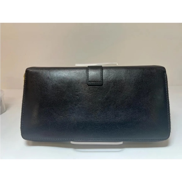 Authentic Saint Laurent Paris Classic  Zip  Black Continental Leather Wallet - Picture 4 of 14